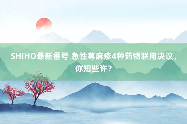 SHIHO最新番号 急性荨麻疹4种药物联用决议，你知些许？