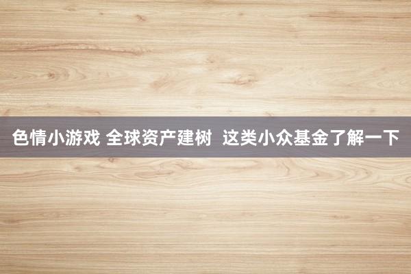 色情小游戏 全球资产建树  这类小众基金了解一下